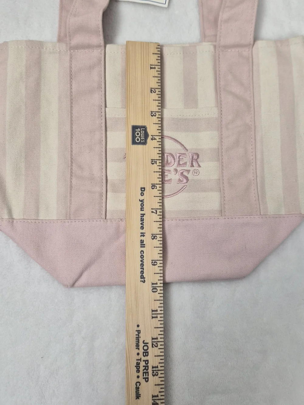 NWT Trader Joe's Striped Mini Canvas Tote Bag Set of 4 Complete Pastel Limited